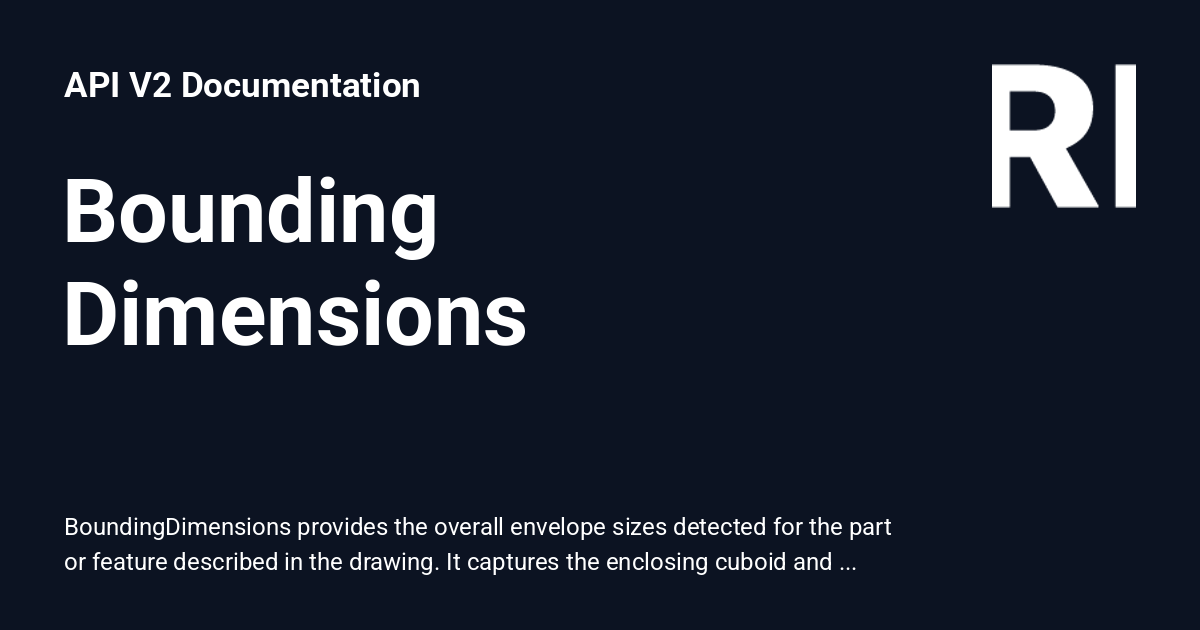 BoundingDimensions - API V2 Documentation
