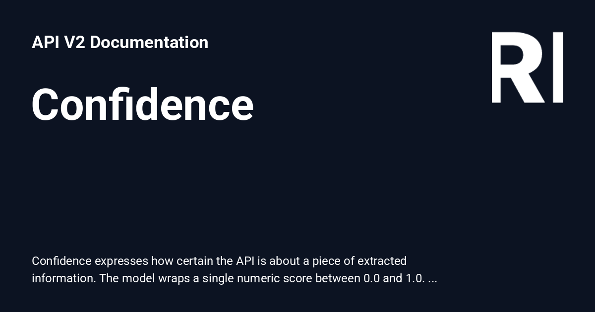 Confidence - API V2 Documentation