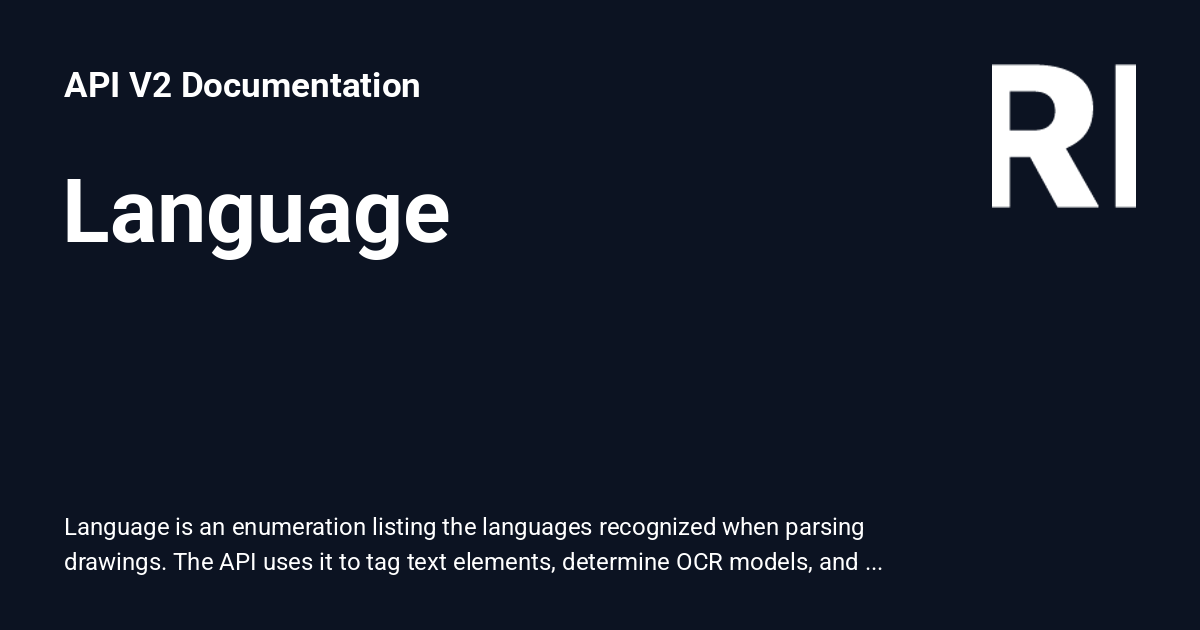 Language - API V2 Documentation