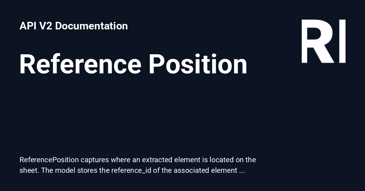 ReferencePosition - API V2 Documentation