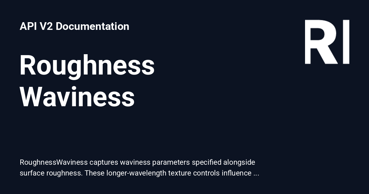 RoughnessWaviness - API V2 Documentation