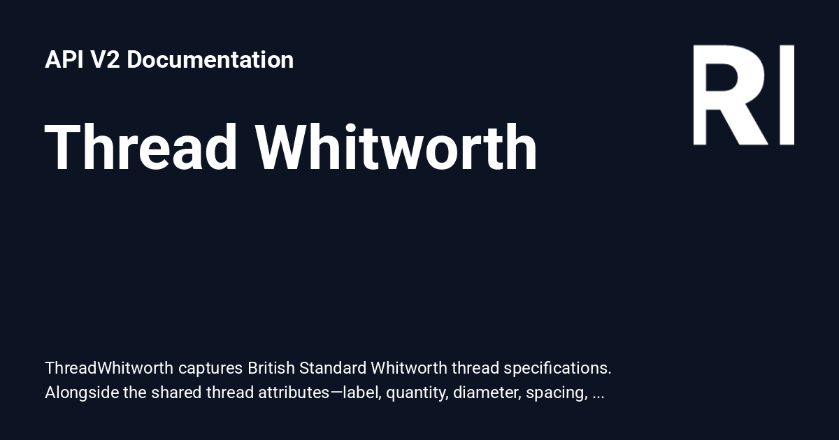 ThreadWhitworth - API V2 Documentation